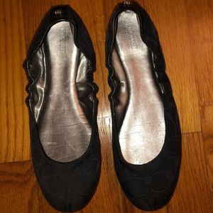 COACH patterned black flats. Size 8.5